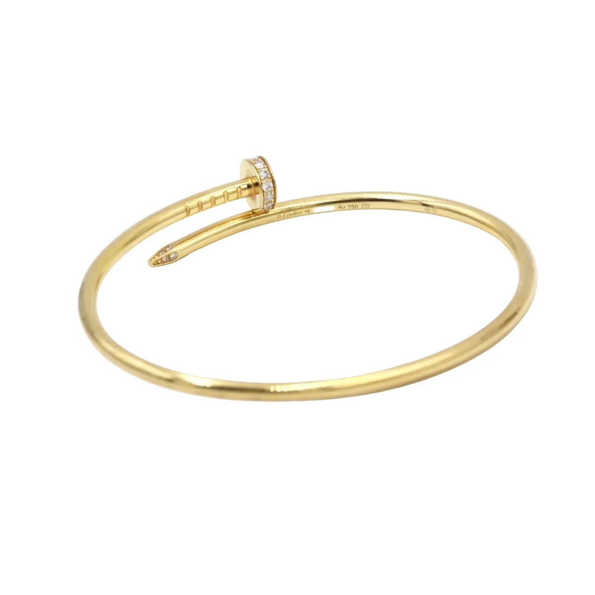 Bracelet Jonc CARTIER "Juste un Clou" en or jaune et diamants - Image 3