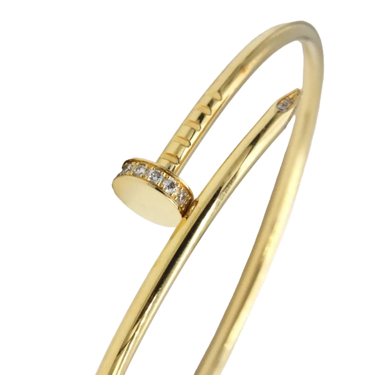 Bracelet Jonc CARTIER "Juste un Clou" en or jaune et diamants - Image 7