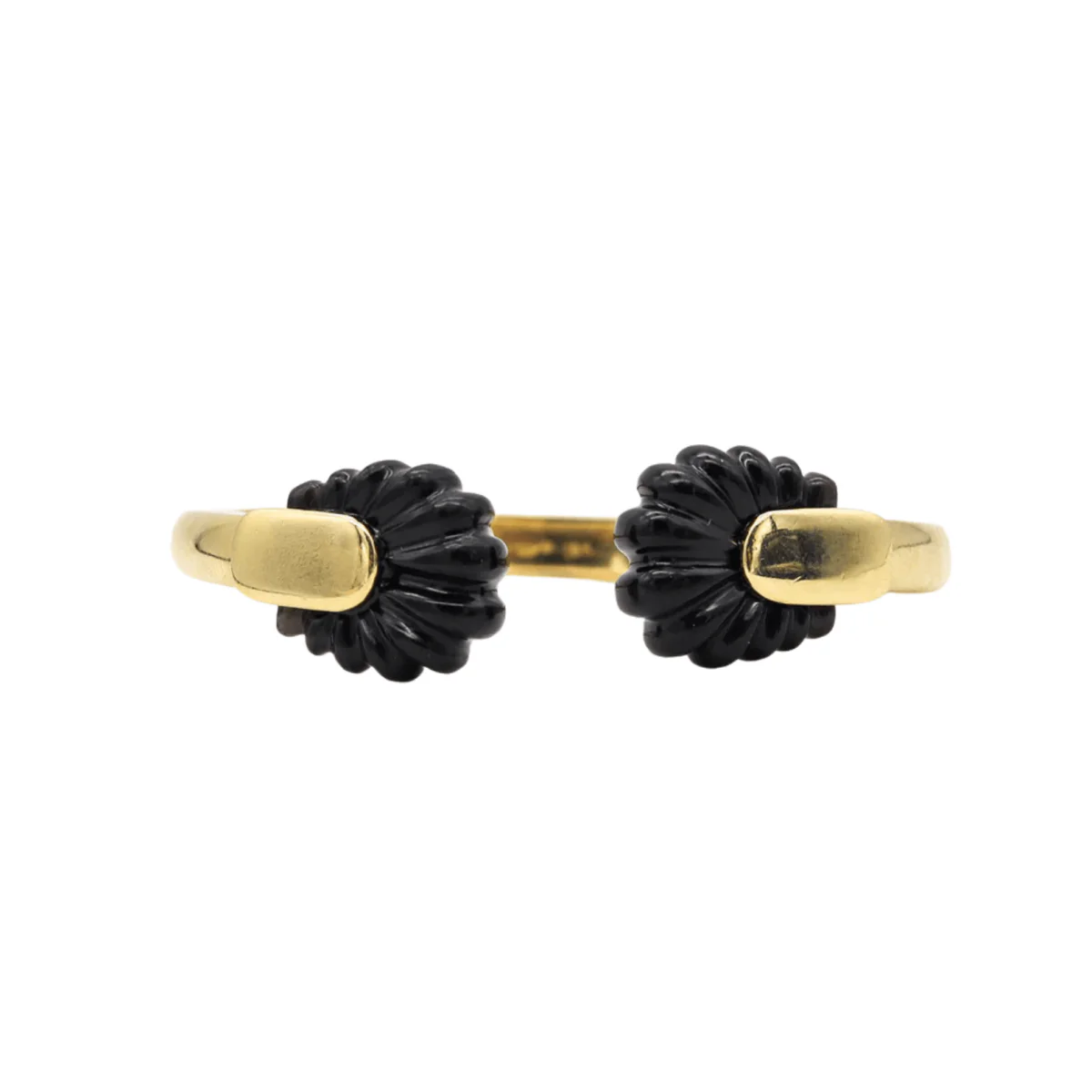 Bracelet Jonc CARTIER par ALDO CIPULLO en or jaune et onyx