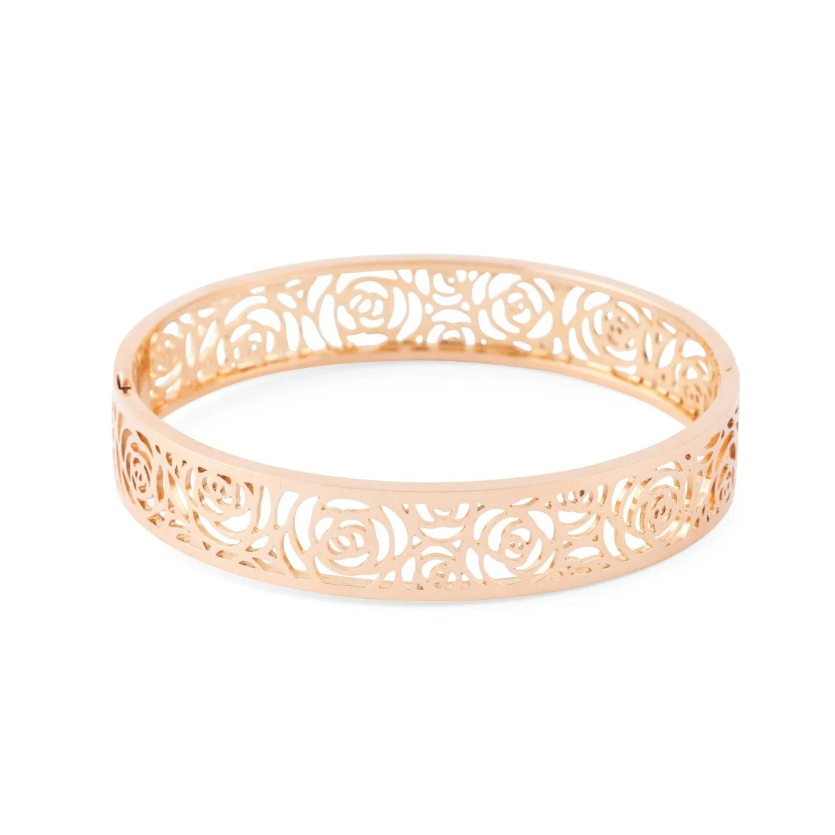 Bracelet Jonc CHANEL "Camélia" en or rose ajouré