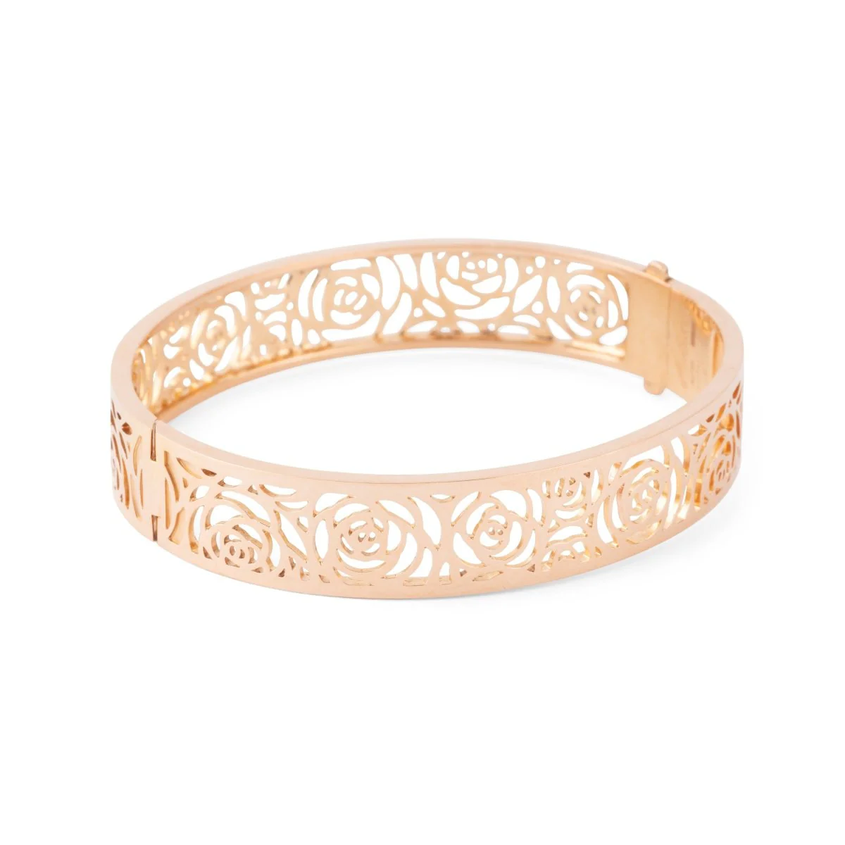 Bracelet Jonc CHANEL "Camélia" en or rose ajouré - Image 2