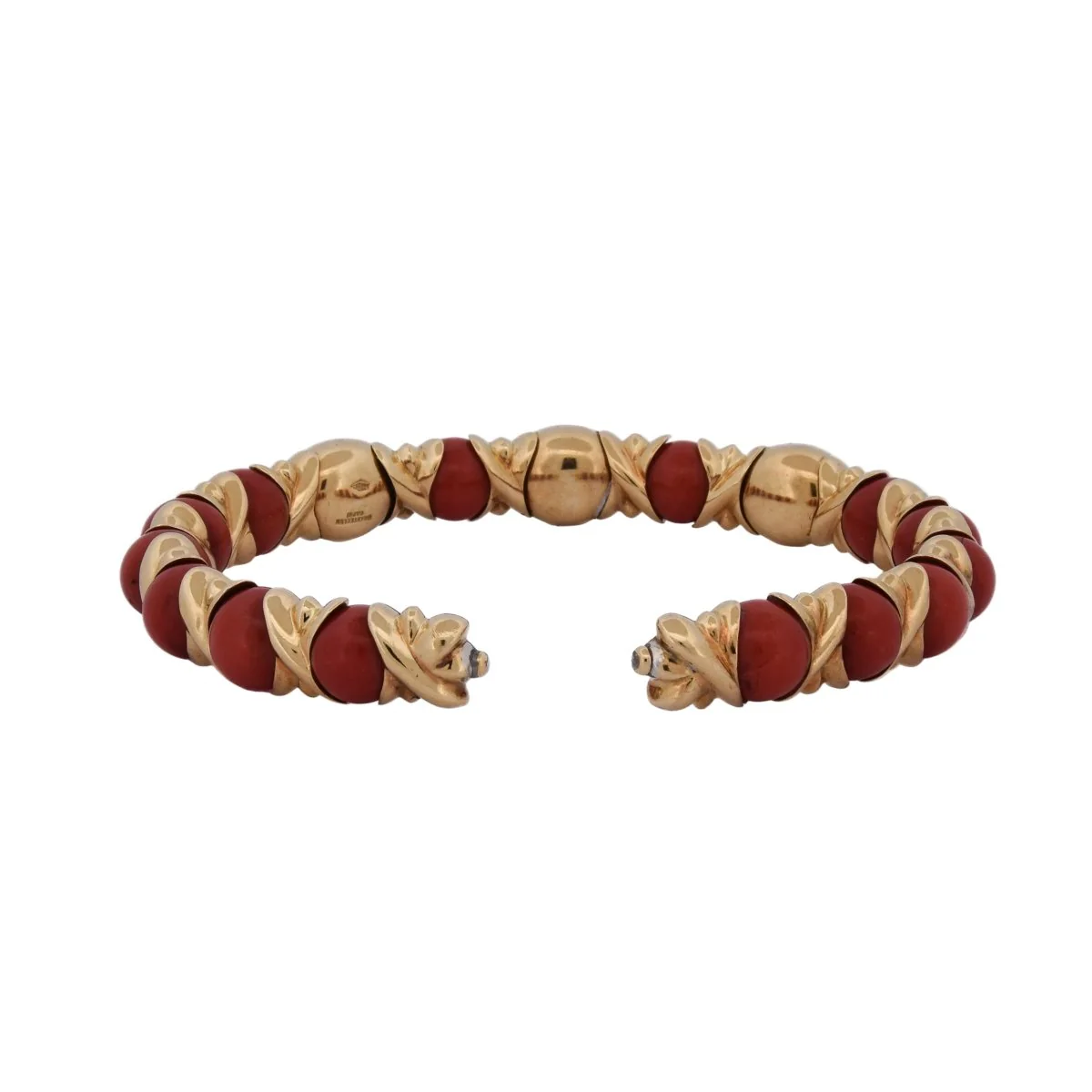 Bracelet Jonc CHANTECLER CAPRI en or jaune, corail et diamants - Image 5