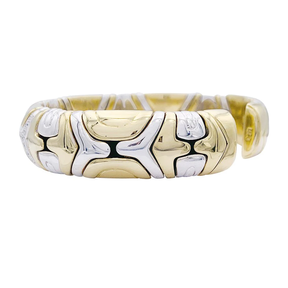 Bracelet jonc deux ors, diamants. - Image 6