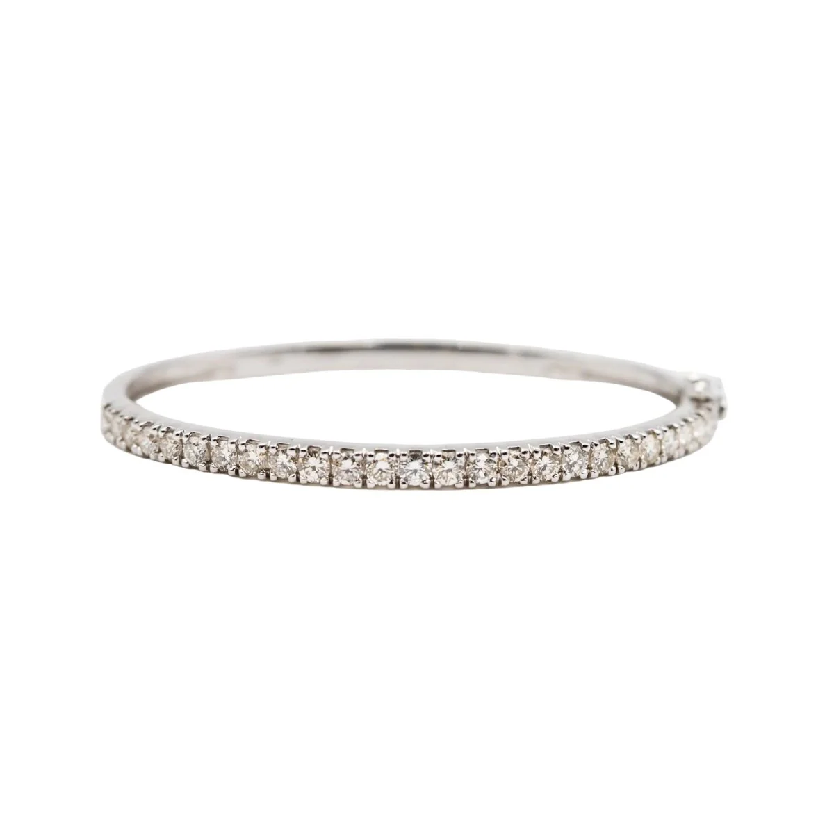 Bracelet jonc en or blanc et diamants