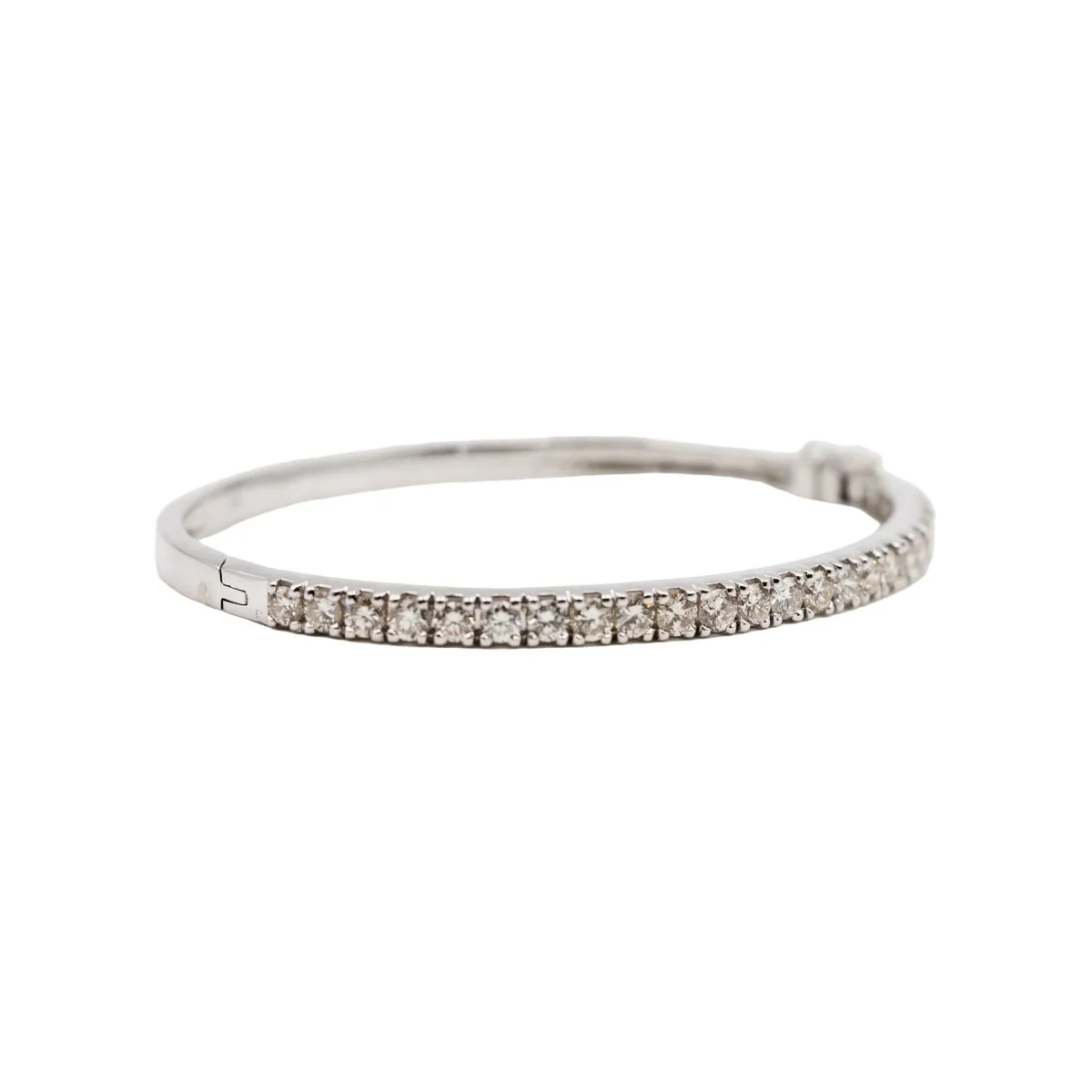 Bracelet jonc en or blanc et diamants - Image 5