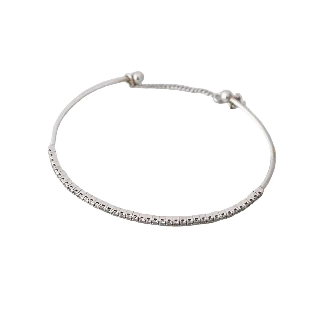 Bracelet Jonc en or blanc et diamants - Image 3