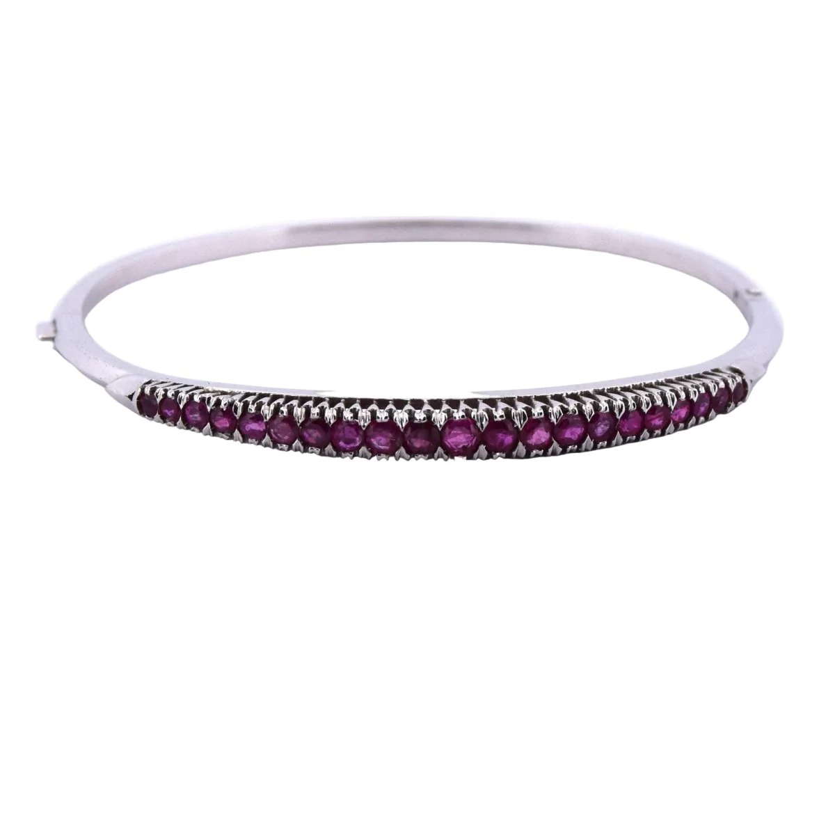 Bracelet Jonc en or blanc et rubis