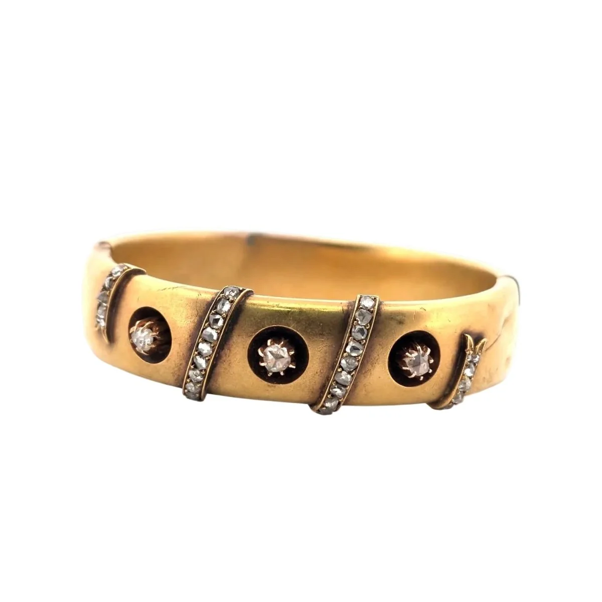 Bracelet Jonc en or jaune et diamants