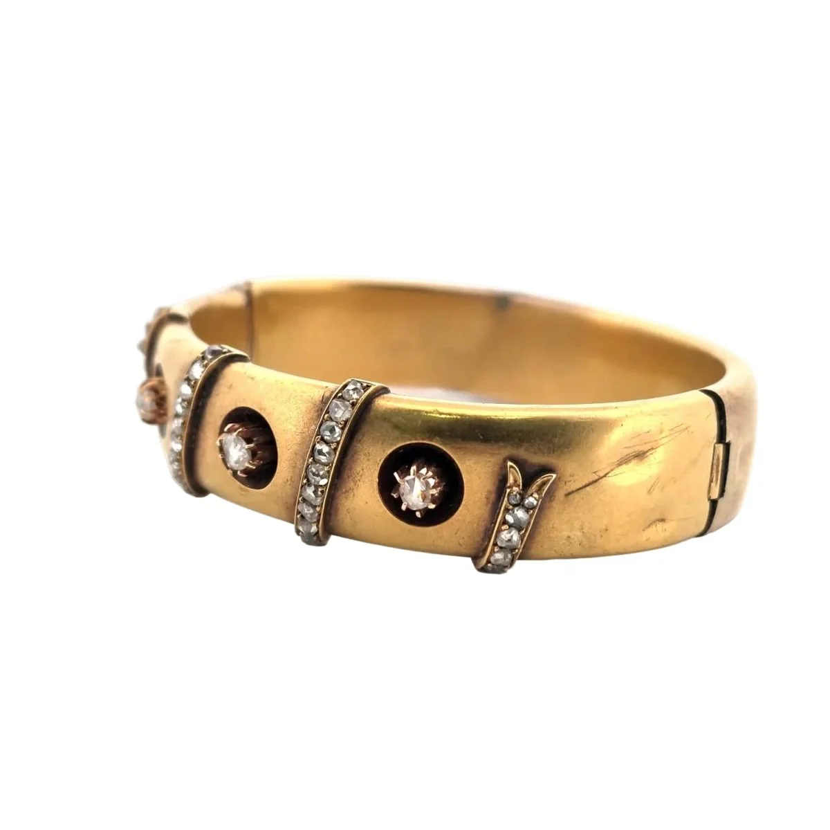 Bracelet Jonc en or jaune et diamants - Image 3