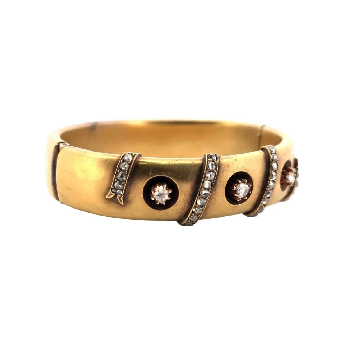 Bracelet Jonc en or jaune et diamants - Image 6