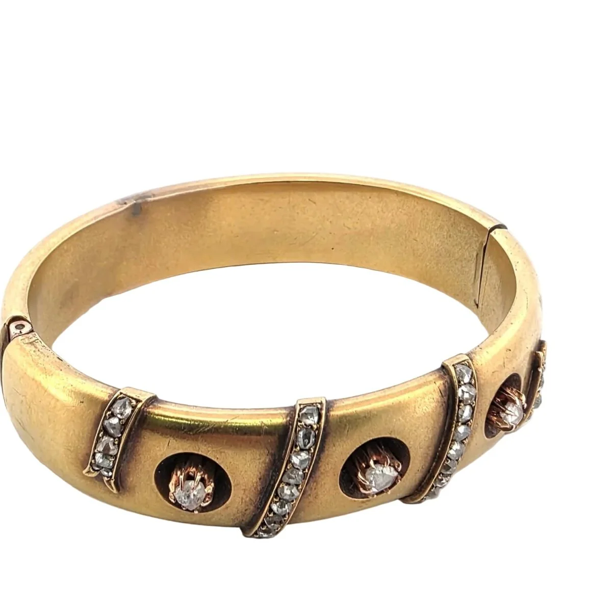 Bracelet Jonc en or jaune et diamants - Image 7