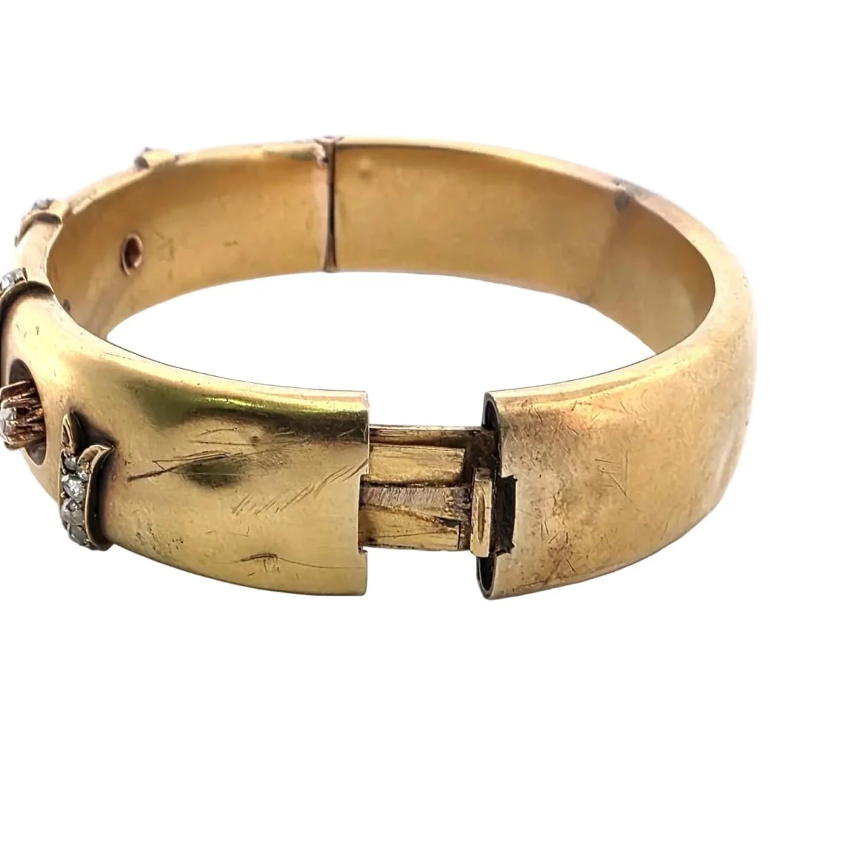 Bracelet Jonc en or jaune et diamants - Image 9