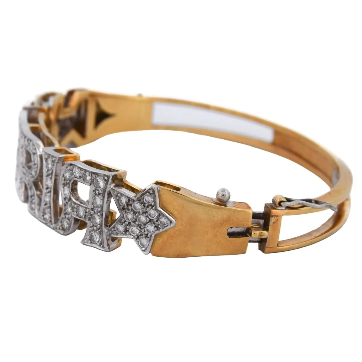 Bracelet Jonc en or jaune et diamants - Image 3