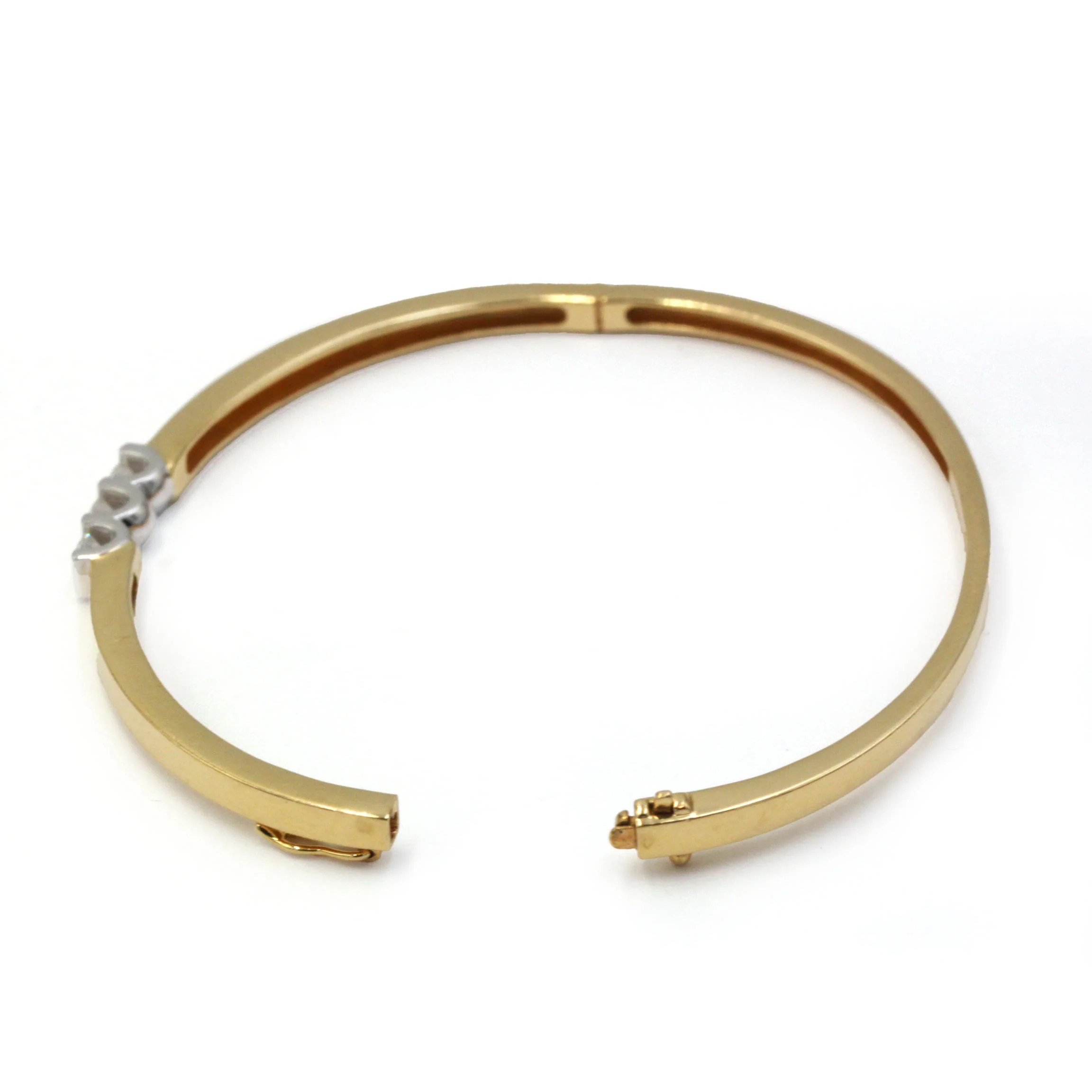 Bracelet Jonc en or jaune et diamants - Image 4