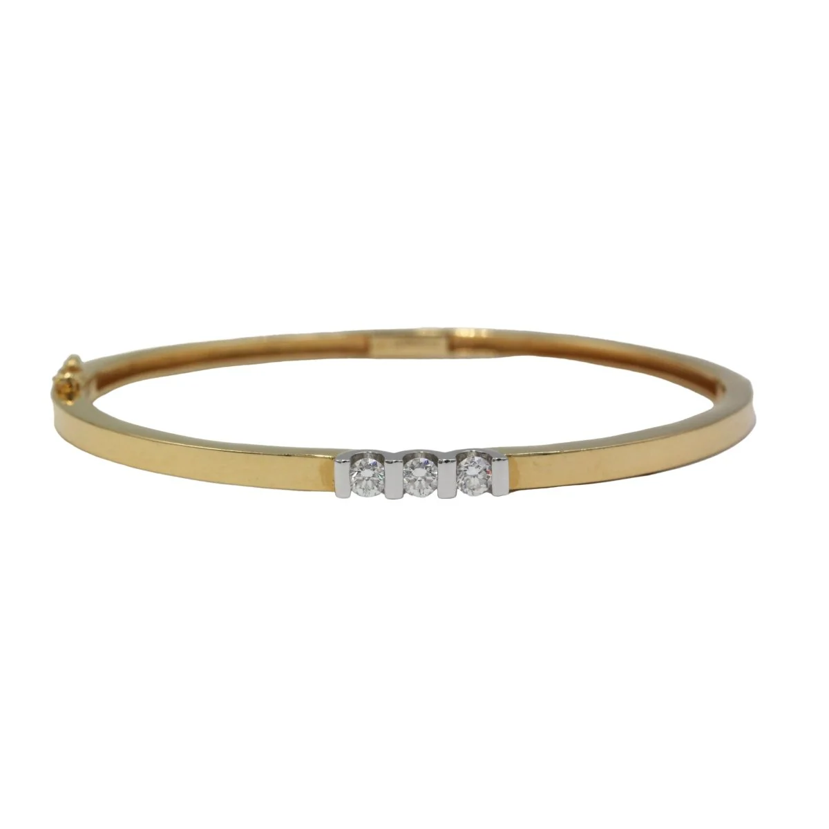 Bracelet Jonc en or jaune et diamants - Image 5