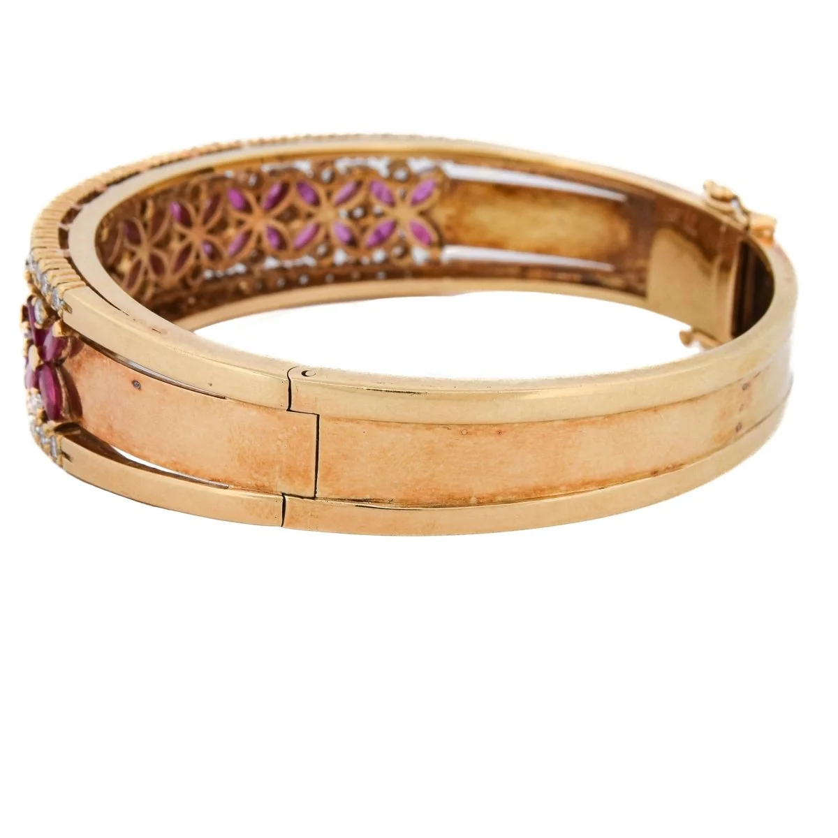 Bracelet Jonc en or jaune, rubis et diamants - Image 4
