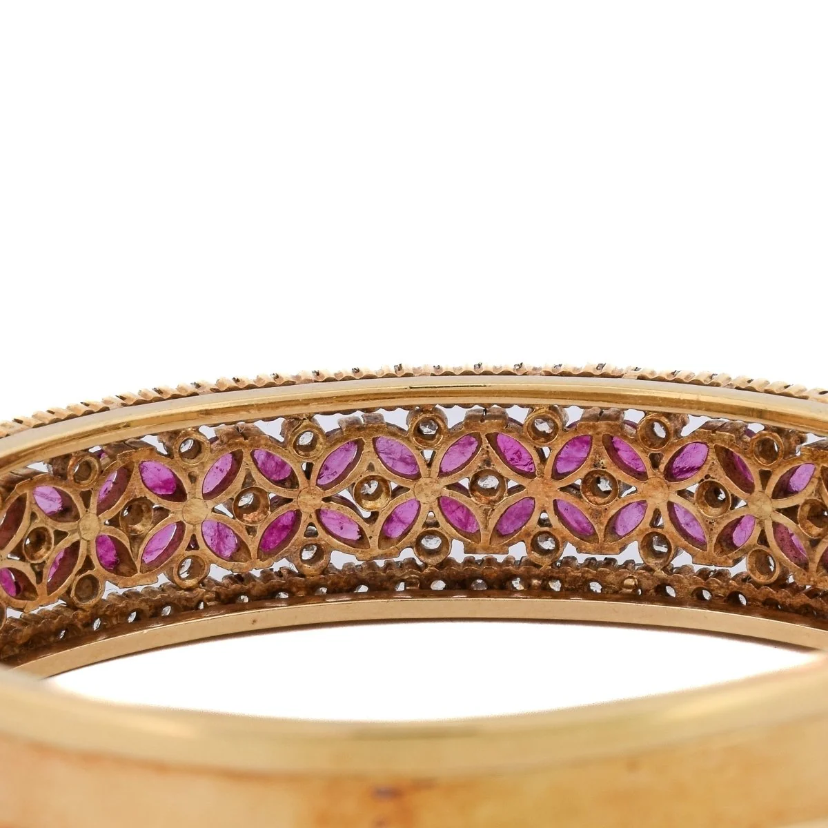 Bracelet Jonc en or jaune, rubis et diamants - Image 5
