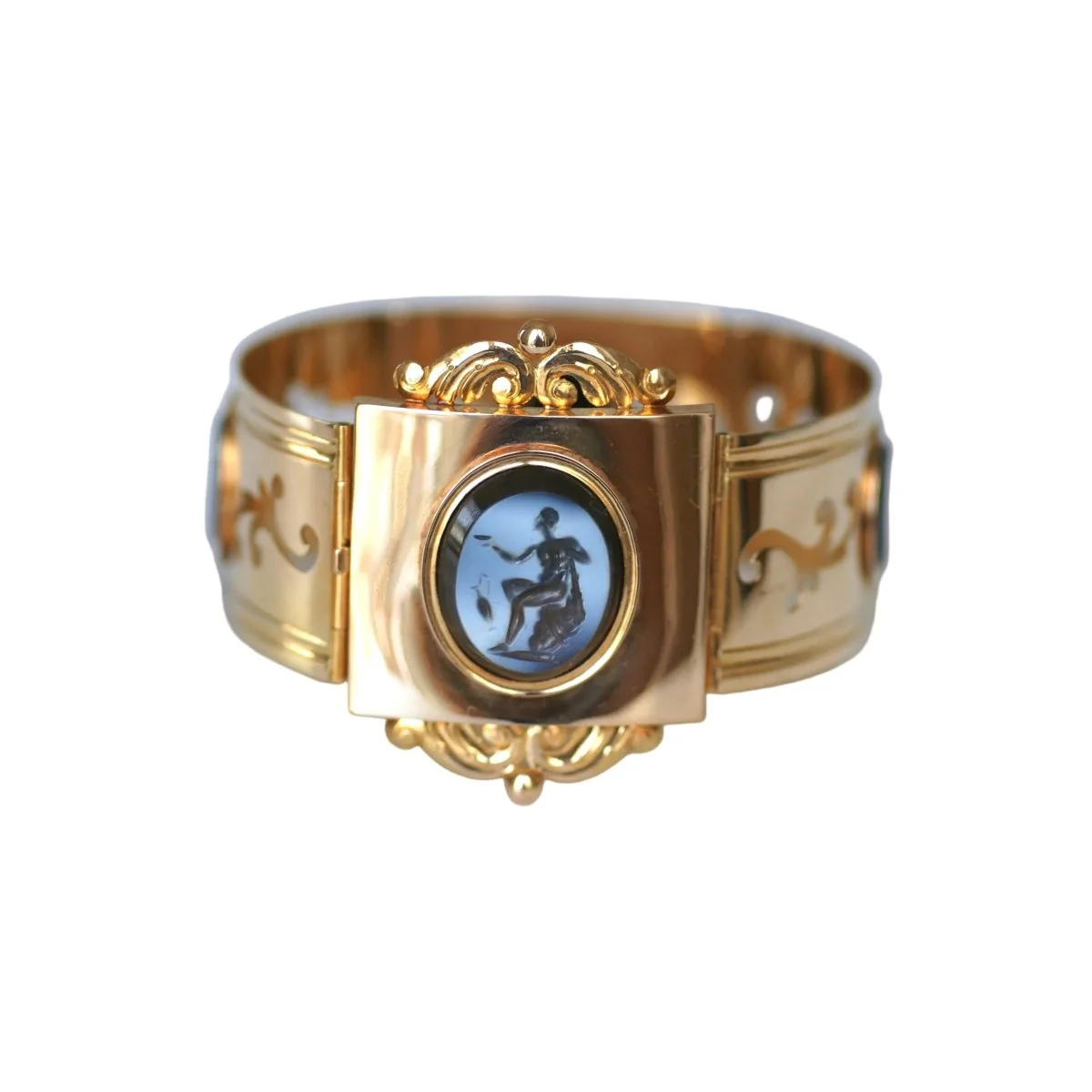 Bracelet Jonc en or rose et agate