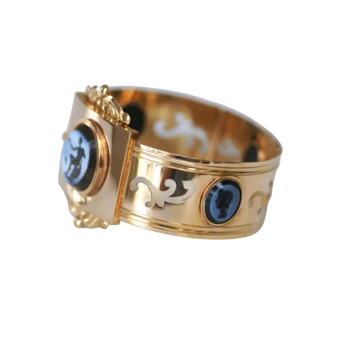 Bracelet Jonc en or rose et agate - Image 3