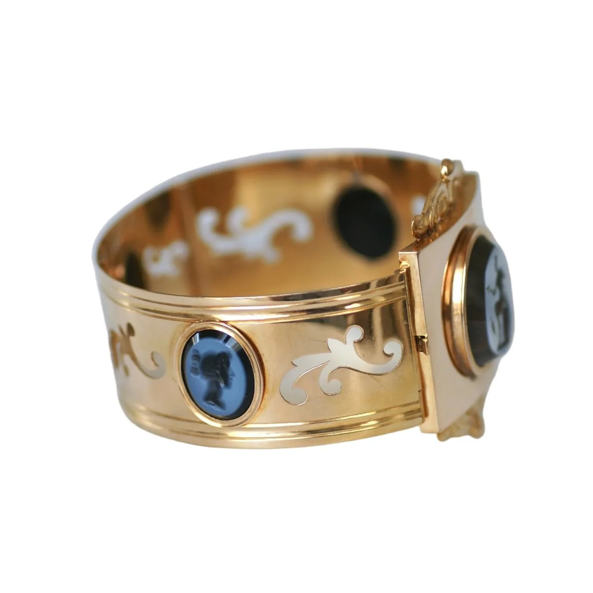 Bracelet Jonc en or rose et agate - Image 5