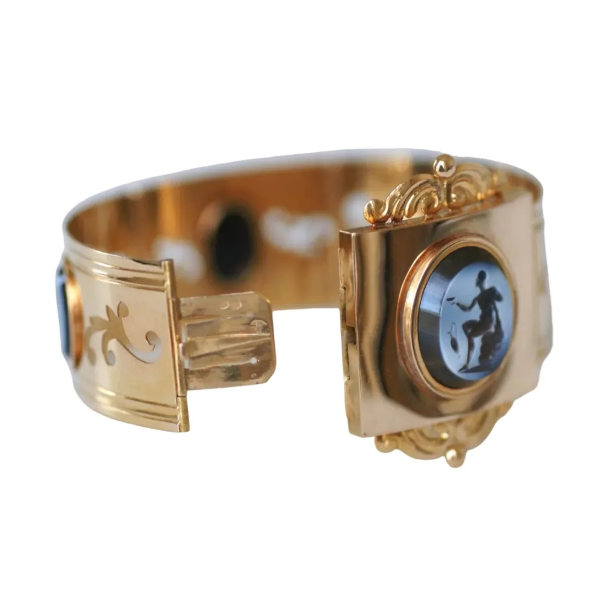 Bracelet Jonc en or rose et agate - Image 6