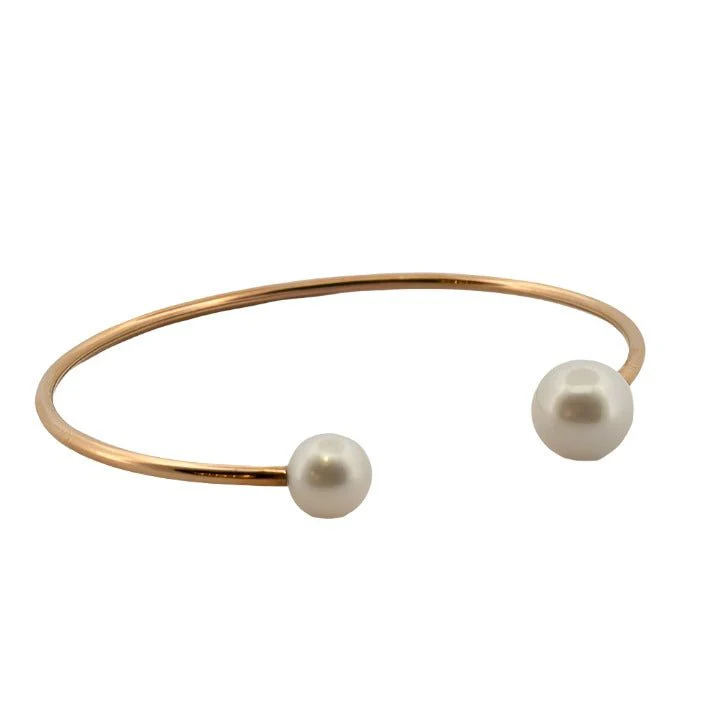 Bracelet Jonc en or rose et perle - Image 3