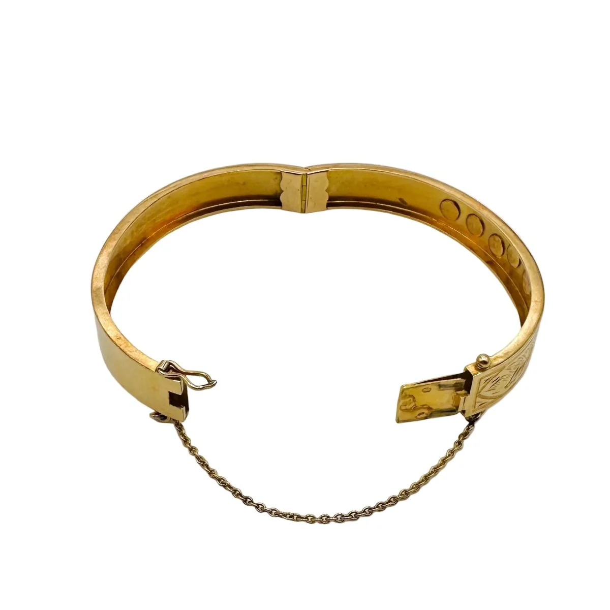 Bracelet Jonc en or rose et perles - Image 7
