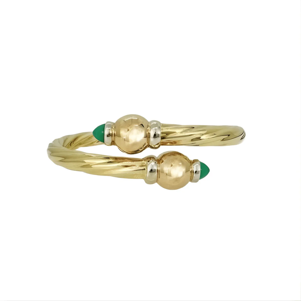 Bracelet Jonc FRED en or jaune, or rose et chrysoprase