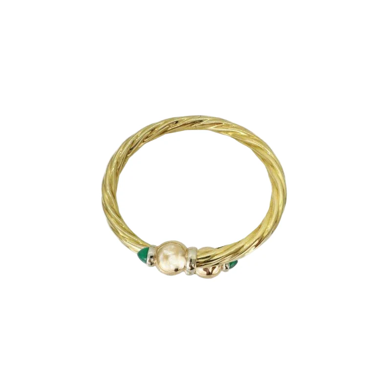 Bracelet Jonc FRED en or jaune, or rose et chrysoprase - Image 3