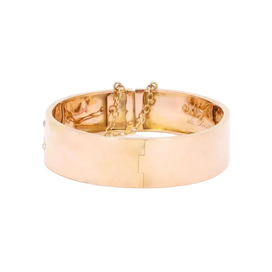 Bracelet Jonc en or rose et perles - Image 3