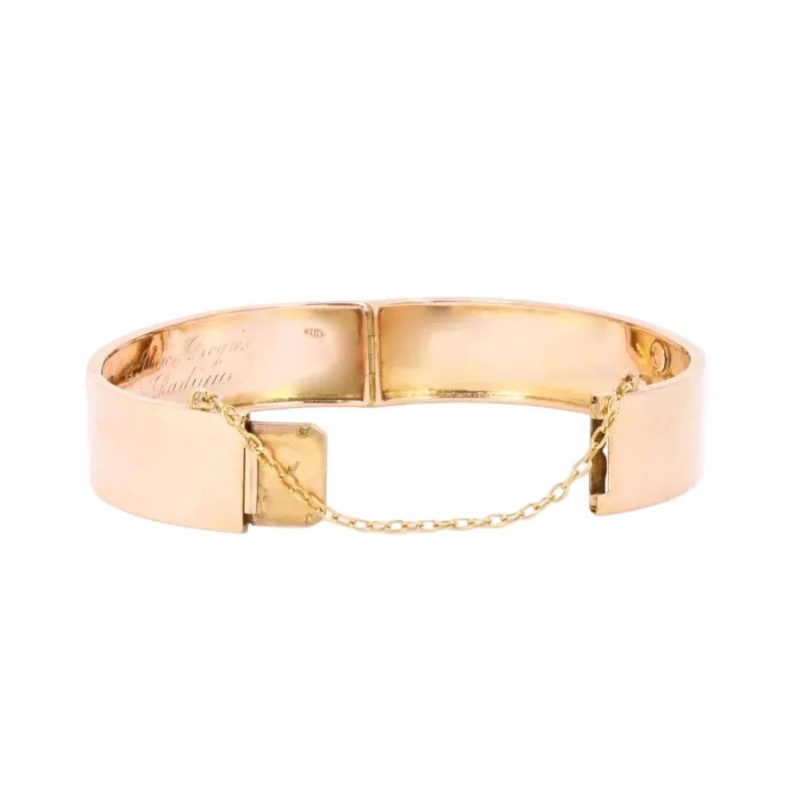 Bracelet Jonc en or rose et perles - Image 4