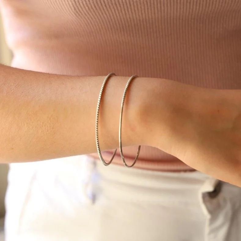 Duos de bracelets Jonc en or blanc - Image 2