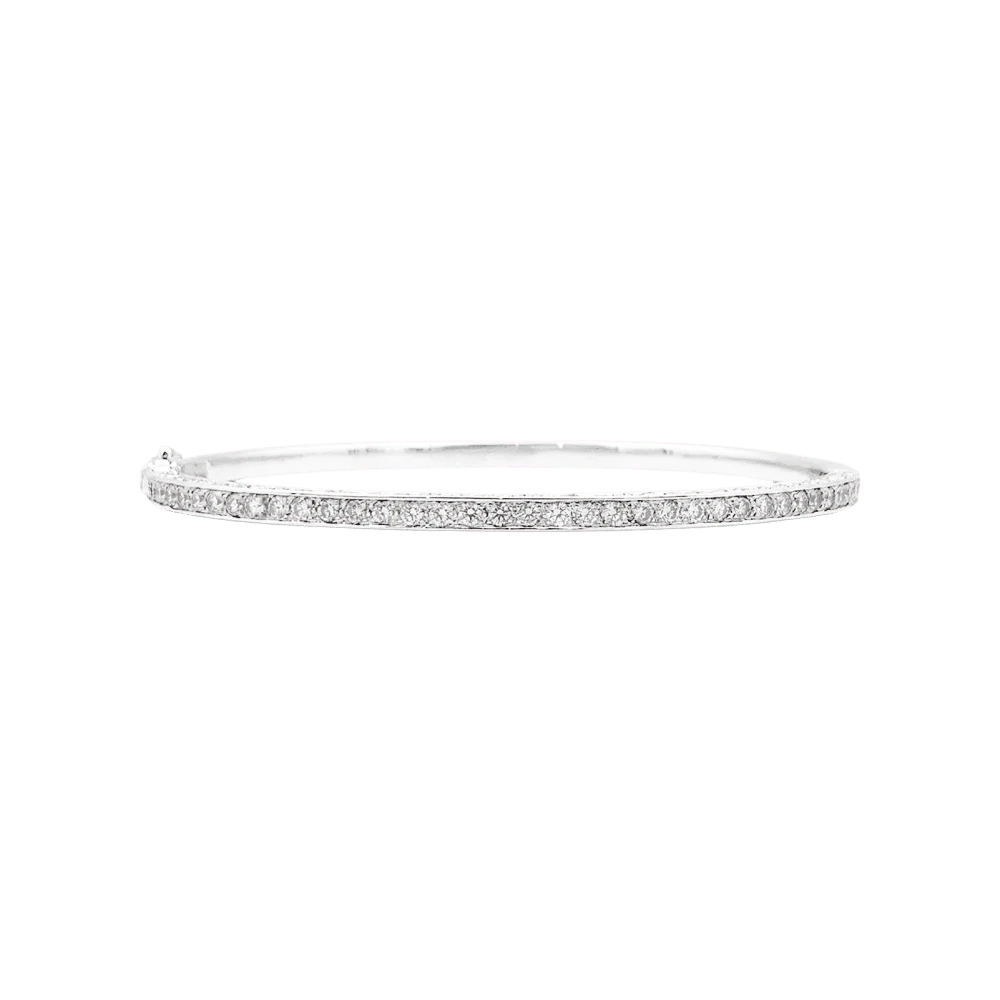 Bracelet Jonc en or blanc et diamants