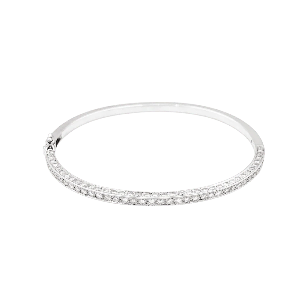 Bracelet Jonc en or blanc et diamants - Image 4