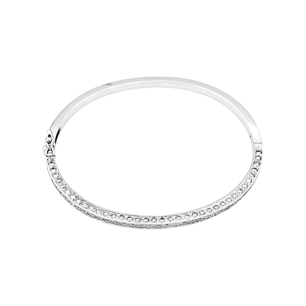 Bracelet Jonc en or blanc et diamants - Image 5
