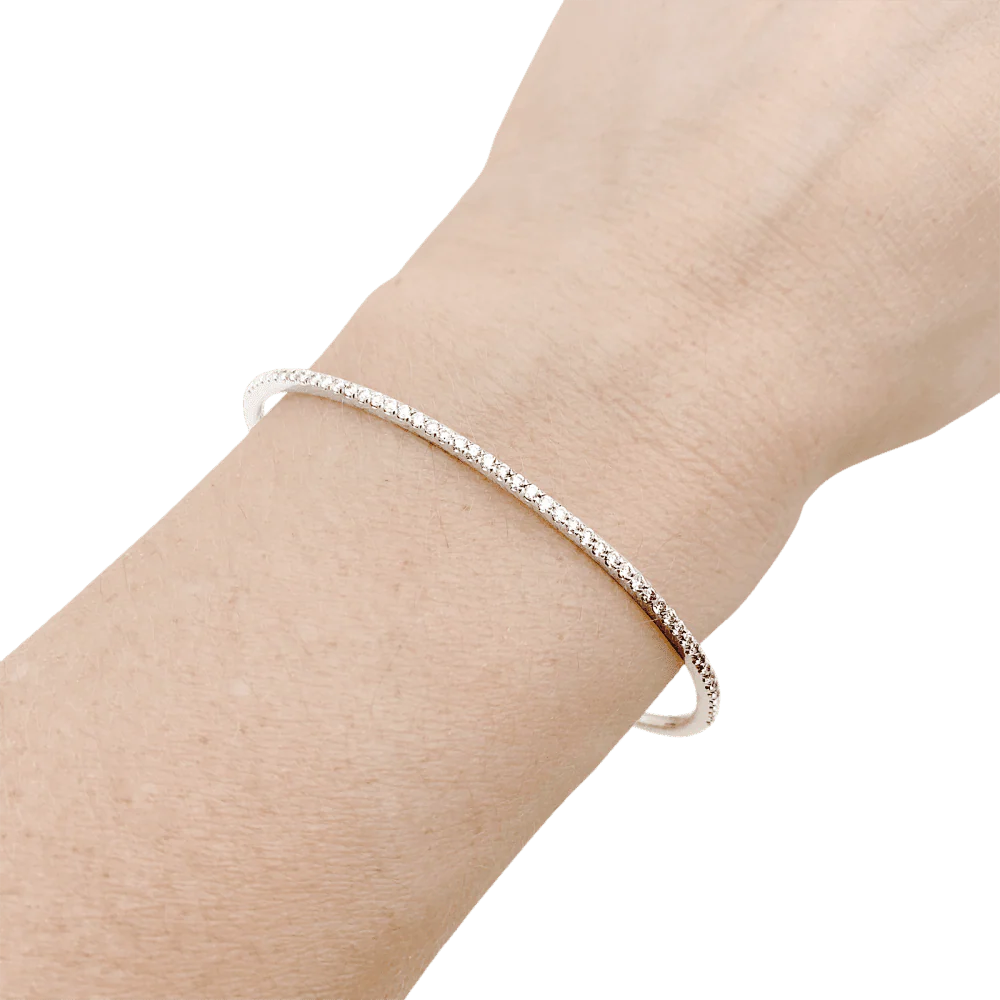 Bracelet Jonc en or blanc et diamants - Image 2