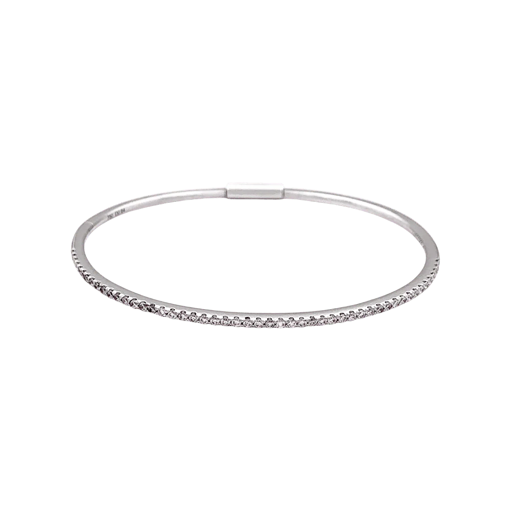 Bracelet Jonc en or blanc et diamants - Image 3