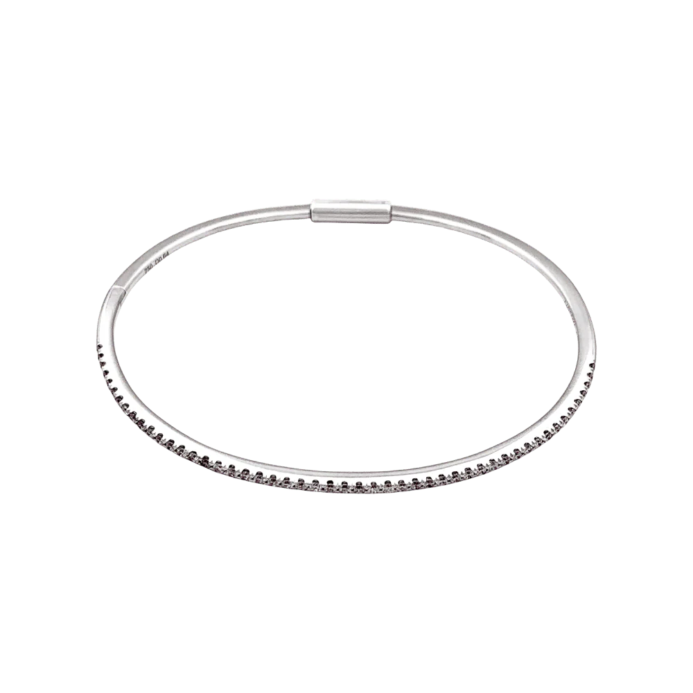 Bracelet Jonc en or blanc et diamants - Image 4