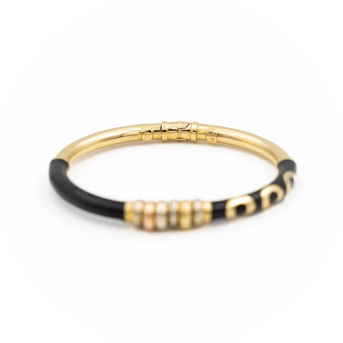 Bracelet Jonc en or jaune et émail noir - Image 7