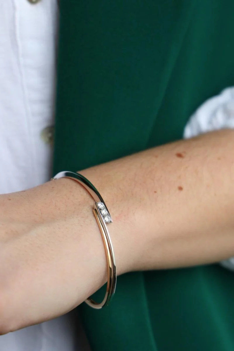 Bracelet Jonc Or jaune Diamant - Image 2