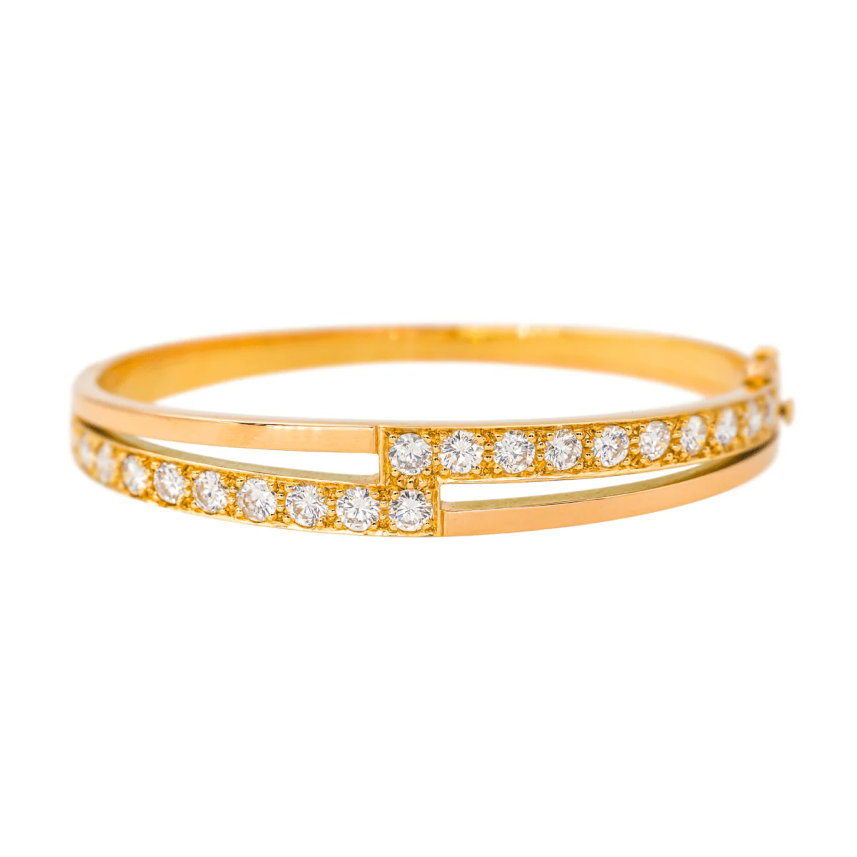Bracelet Jonc en or jaune et diamants
