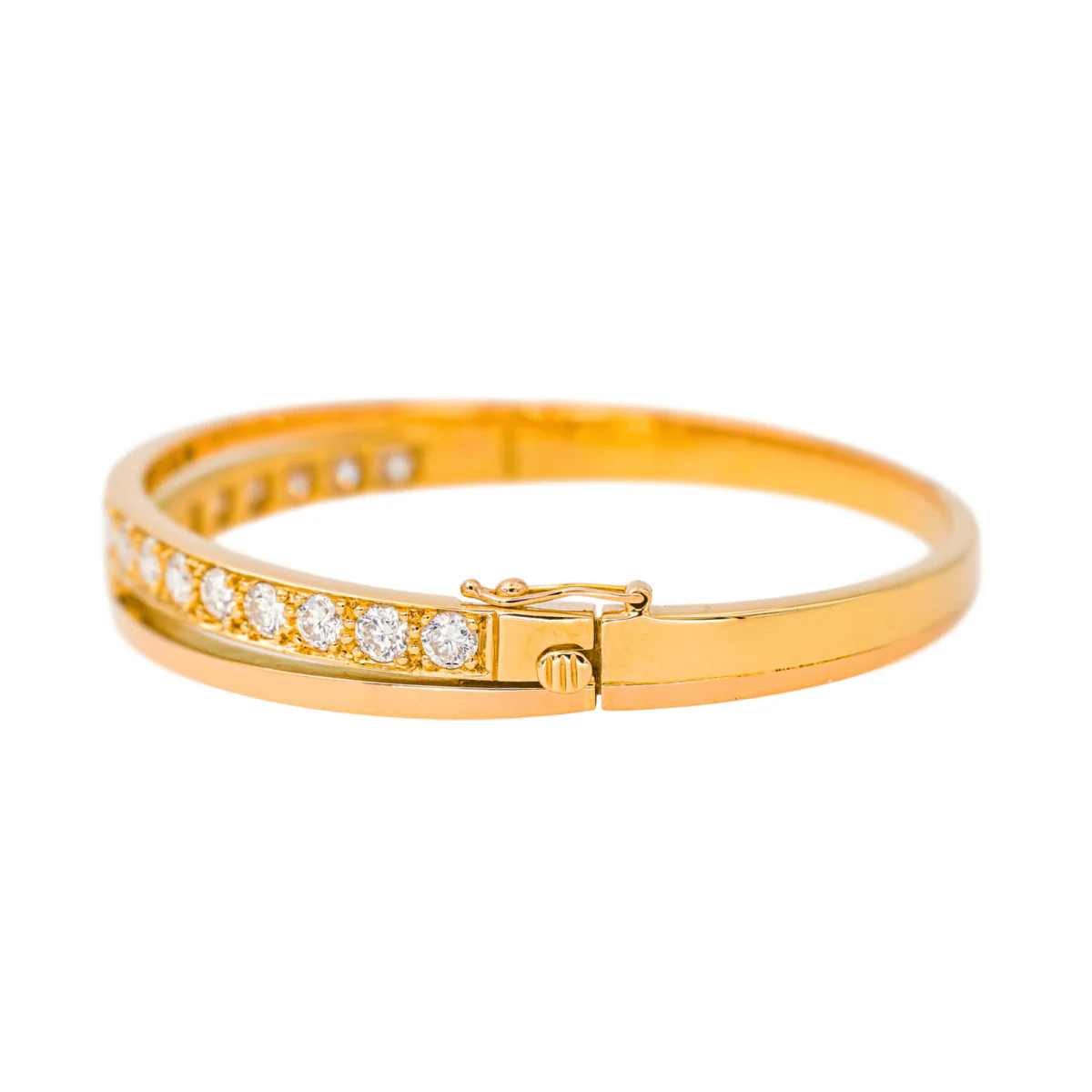 Bracelet Jonc en or jaune et diamants - Image 3
