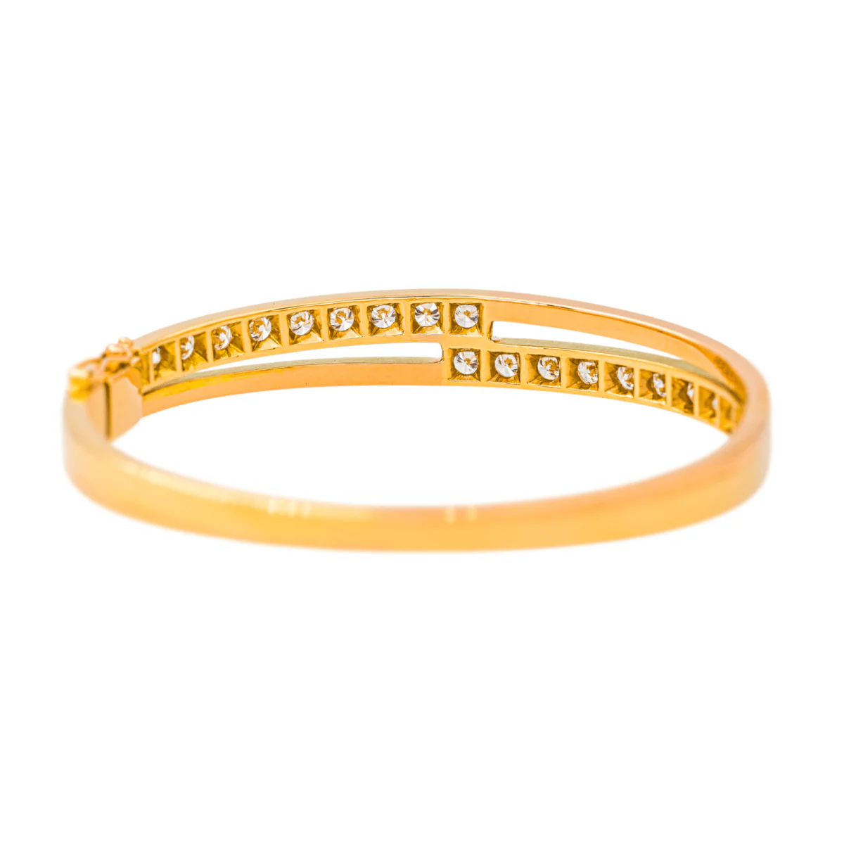 Bracelet Jonc en or jaune et diamants - Image 4