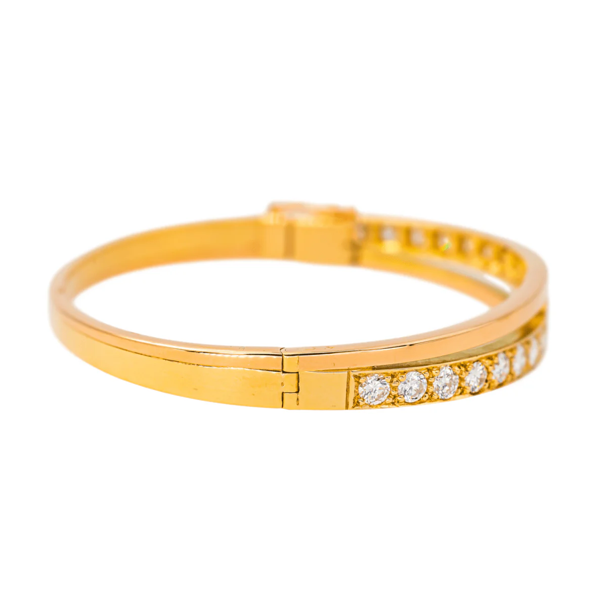 Bracelet Jonc en or jaune et diamants - Image 5