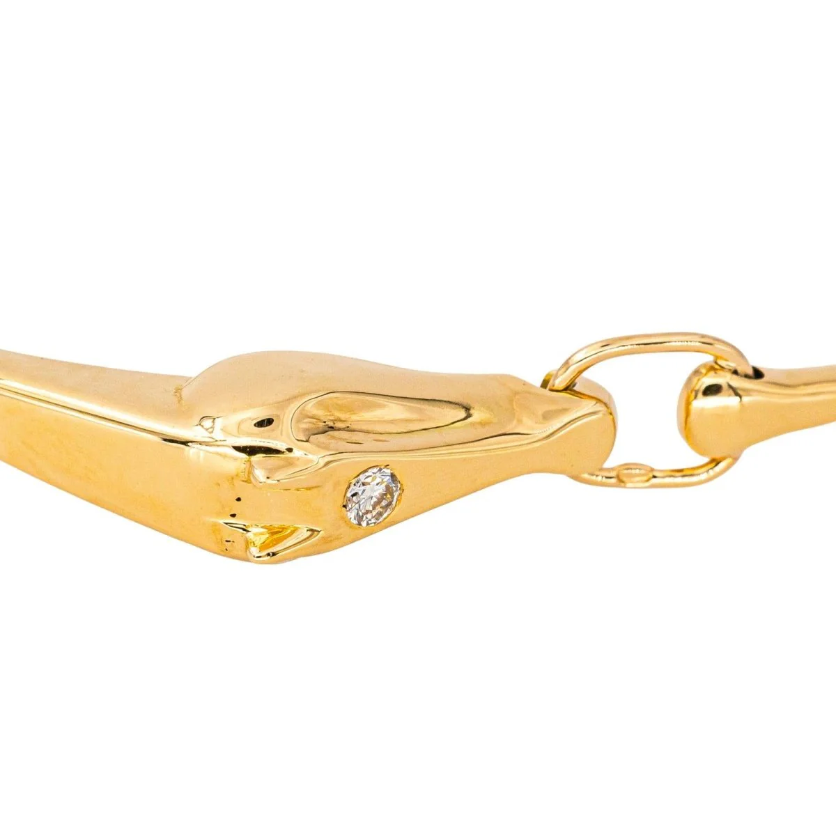 Bracelet Jonc en or jaune et diamant - Image 4
