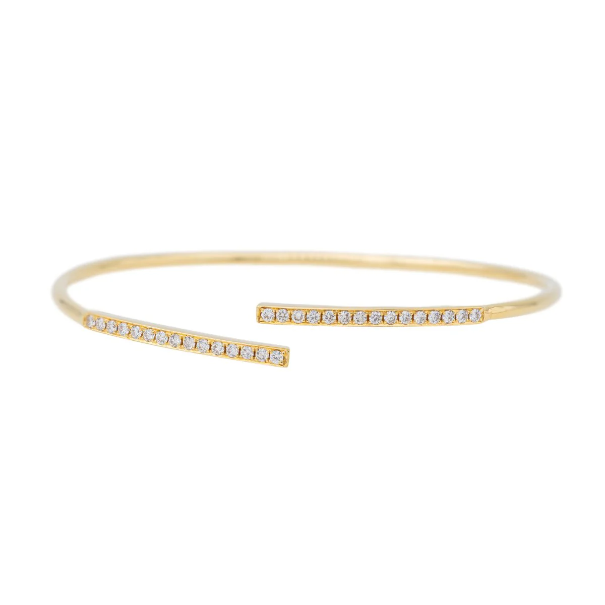 Bracelet jonc en or jaune et diamants