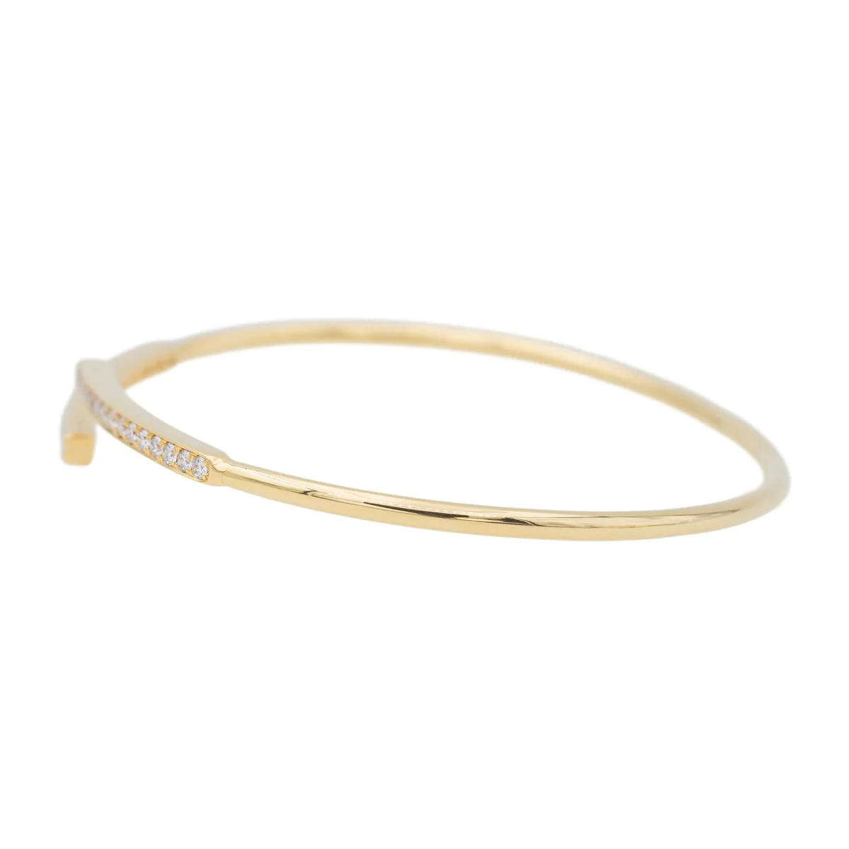 Bracelet jonc en or jaune et diamants - Image 3