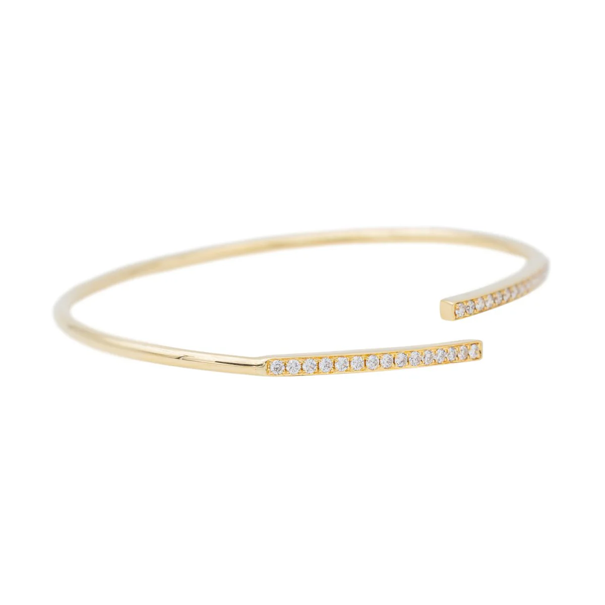 Bracelet jonc en or jaune et diamants - Image 7