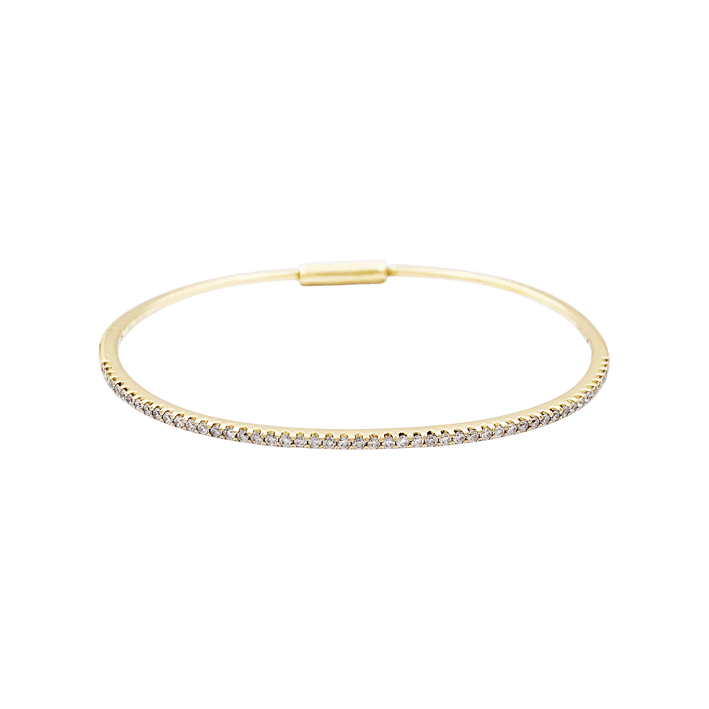 Bracelet Jonc en or jaune et diamants - Image 4