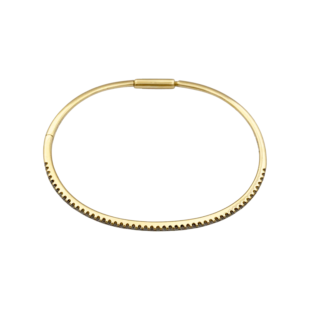Bracelet Jonc en or jaune et diamants - Image 5